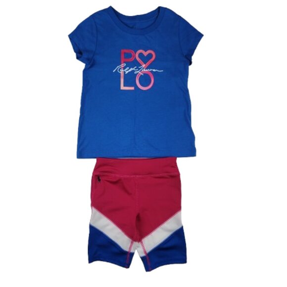 Polo by Ralph Lauren Girls T-Shirt and Biker Shorts Set - Picture 1 of 12